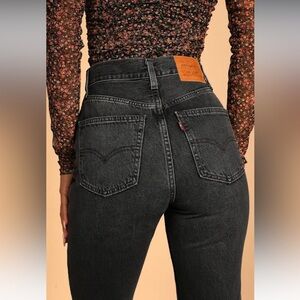 LEVIS 70S HIGH FLARE WASHED BLACK HIGH WAISTED JEAN